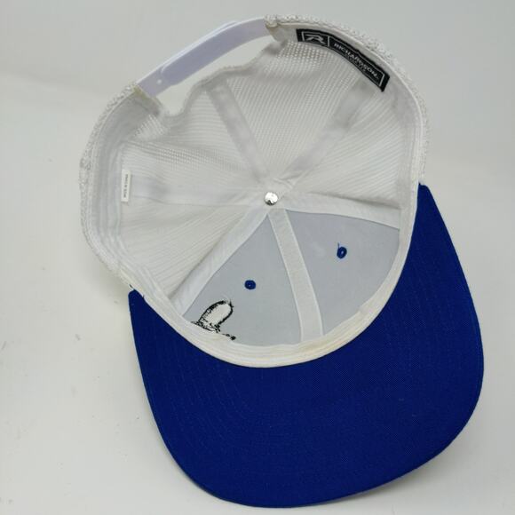 Richardson Style 112 Meshback Snapback Hat Embroidered Drunk Sausage Blue White - Picture 9 of 12